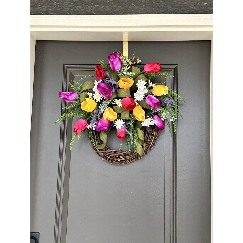 spring wreaths for front door 18”
